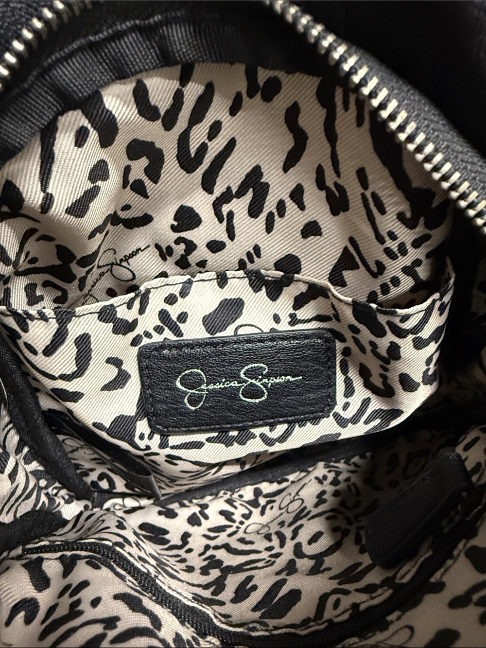 Jessica Simpson Black Studded Crossbody Sling with Geometric Strap - Picture 2 of 5